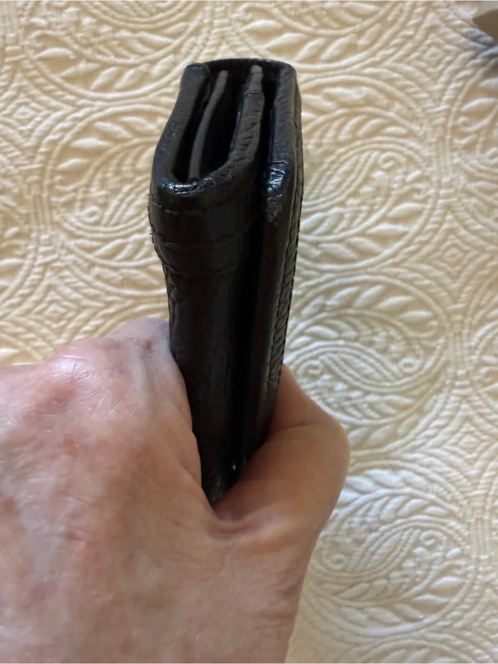 Burberry Black Pebbled Leather Long Wallet